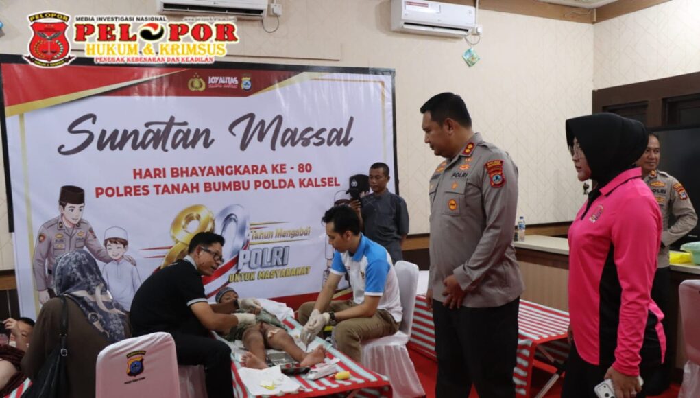 Jelang Hari Bhayangkara ke-80, Polres Tanah Bumbu Gelar Bakti Kesehatan, Layani Ratusan Warga Melalui Donor Darah hingga Sunatan Massal