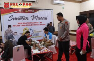 Jelang Hari Bhayangkara ke-80, Polres Tanah Bumbu Gelar Bakti Kesehatan, Layani Ratusan Warga Melalui Donor Darah hingga Sunatan Massal