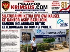 SILATURAHMI KETUA DPD GWI KALSEL KE KANTOR ASDP BATULICIN. BANGUN KOLABORASI UNTUK KETERBUKAAN INFORMASI PUBLIK