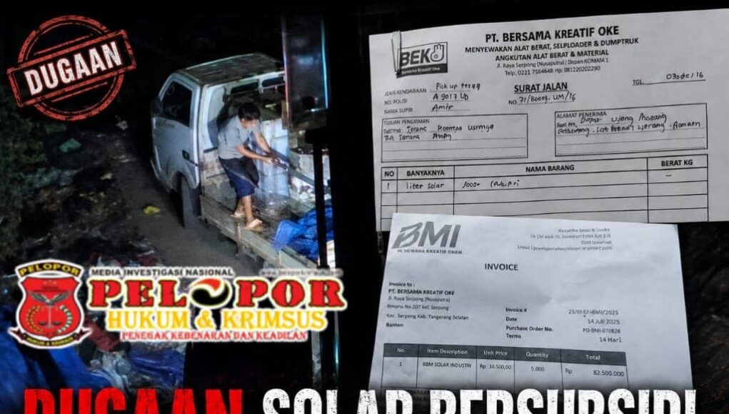 Dugaan Solar Subsidi Ilegal di TPA Cilowong PT Bersama Kreatif oke, DLH Kota Serang Bungkam