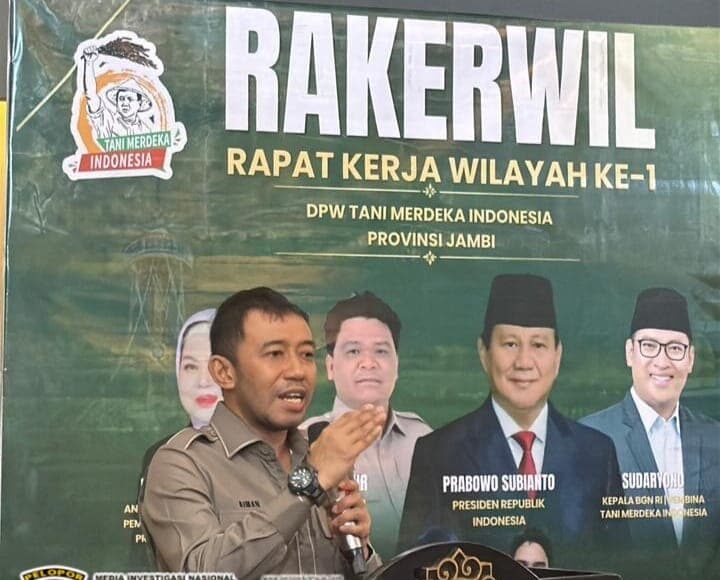 Tutup Rakerwil I DPW TMI Provinsi Jambi, Aiman Adnan WAKETUM DPN Tani Merdeka Indonesia Siap Kawal Hasil Rekomendasi ke Pemerintah Pusat