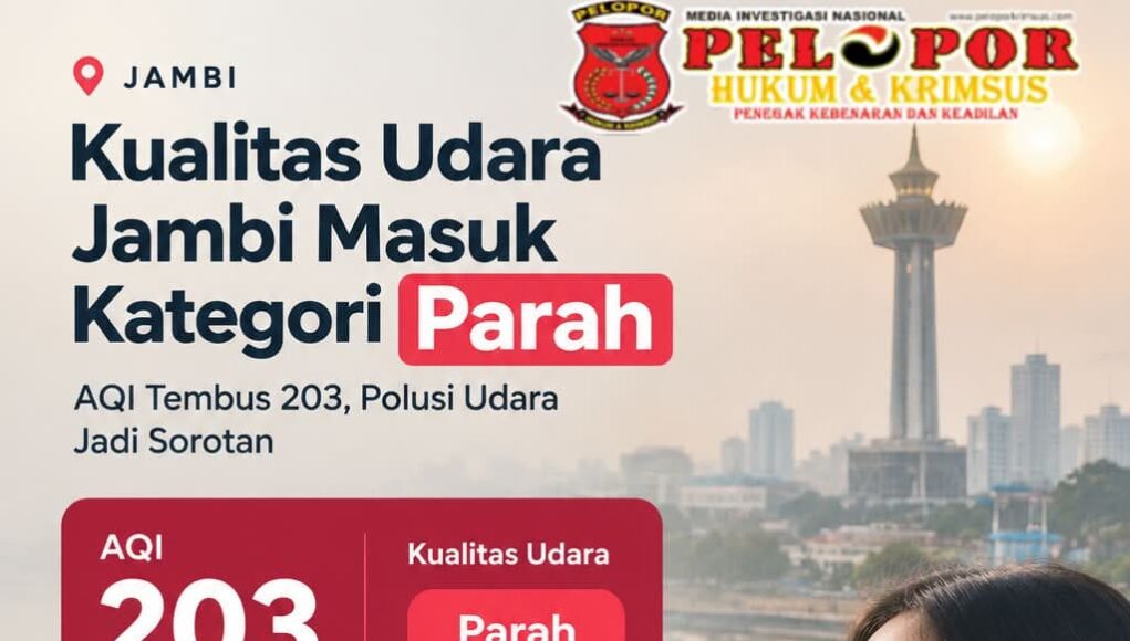 Jambi Tembus AQI 203, Kualitas Udara Masuk Kategori “Parah”