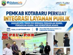 Pemerintah Kabupaten Kotabaru Perkuat Integrasi Layanan Publik, Disdukcapil Gelar Penandatanganan PKS Bersama Pengadilan Negeri, Pengadilan Agama, Dan Kementerian Agama