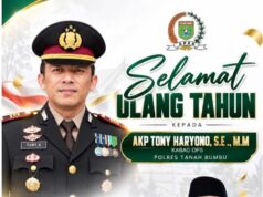 HUT AKP Tony Haryono, Wakil Ketua DPRD Tanah Bumbu Sampaikan Doa: Sehat, Panjang Umur dan diberi kemudahan dalam Pengabdian