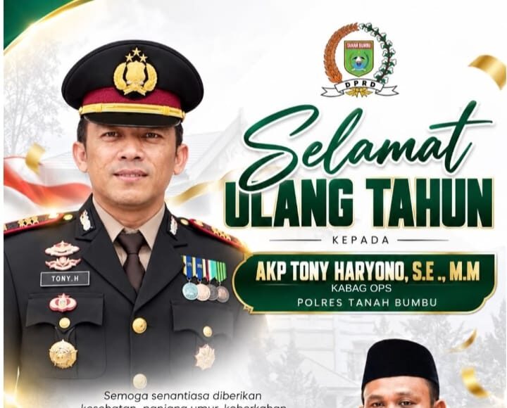 HUT AKP Tony Haryono, Wakil Ketua DPRD Tanah Bumbu Sampaikan Doa: Sehat, Panjang Umur dan diberi kemudahan dalam Pengabdian